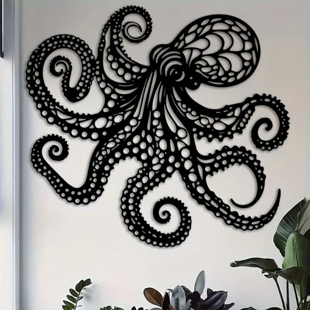 Industrial Laser Power - Escultura de Pared de Pulpo Grande
