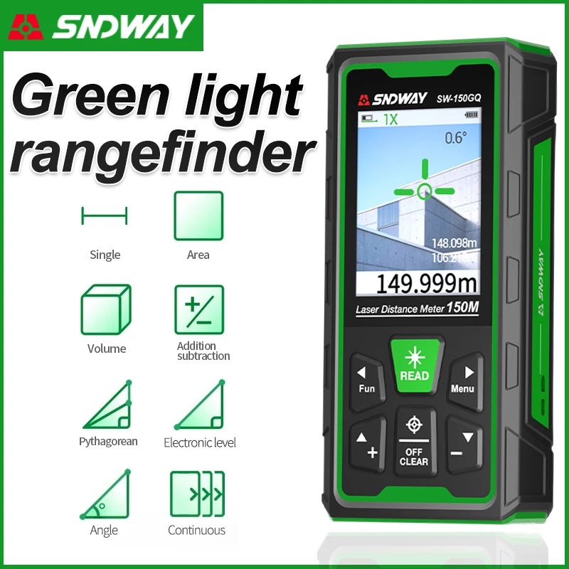 Industrial Laser Measurement - Medidor de Distancia Láser Verde, Telémetro
