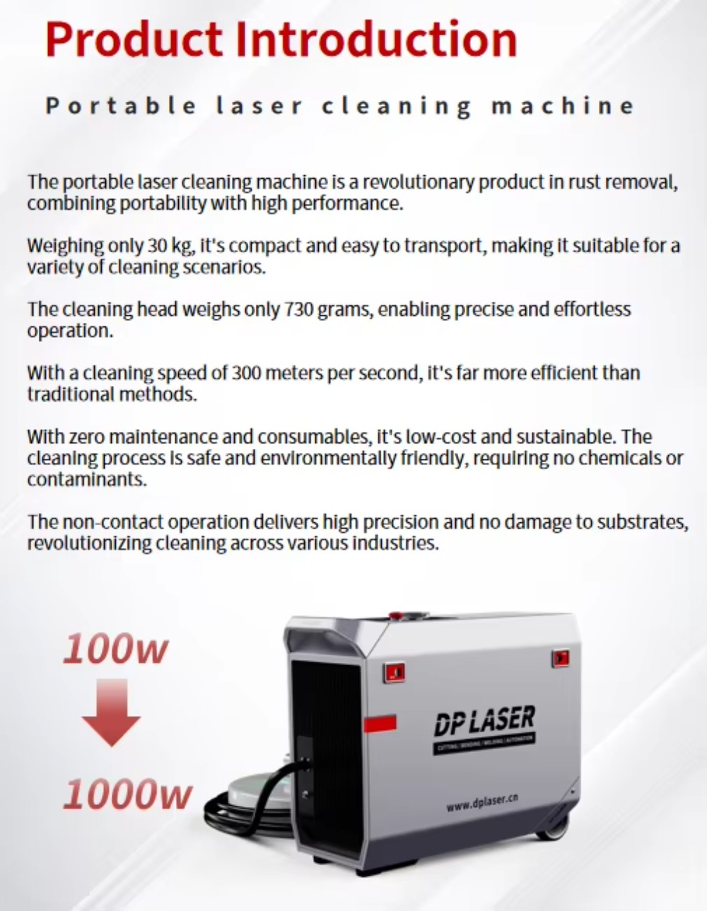 Industrial Laser Paint Remover - Máquina de Limpieza Láser Portátil Industrial