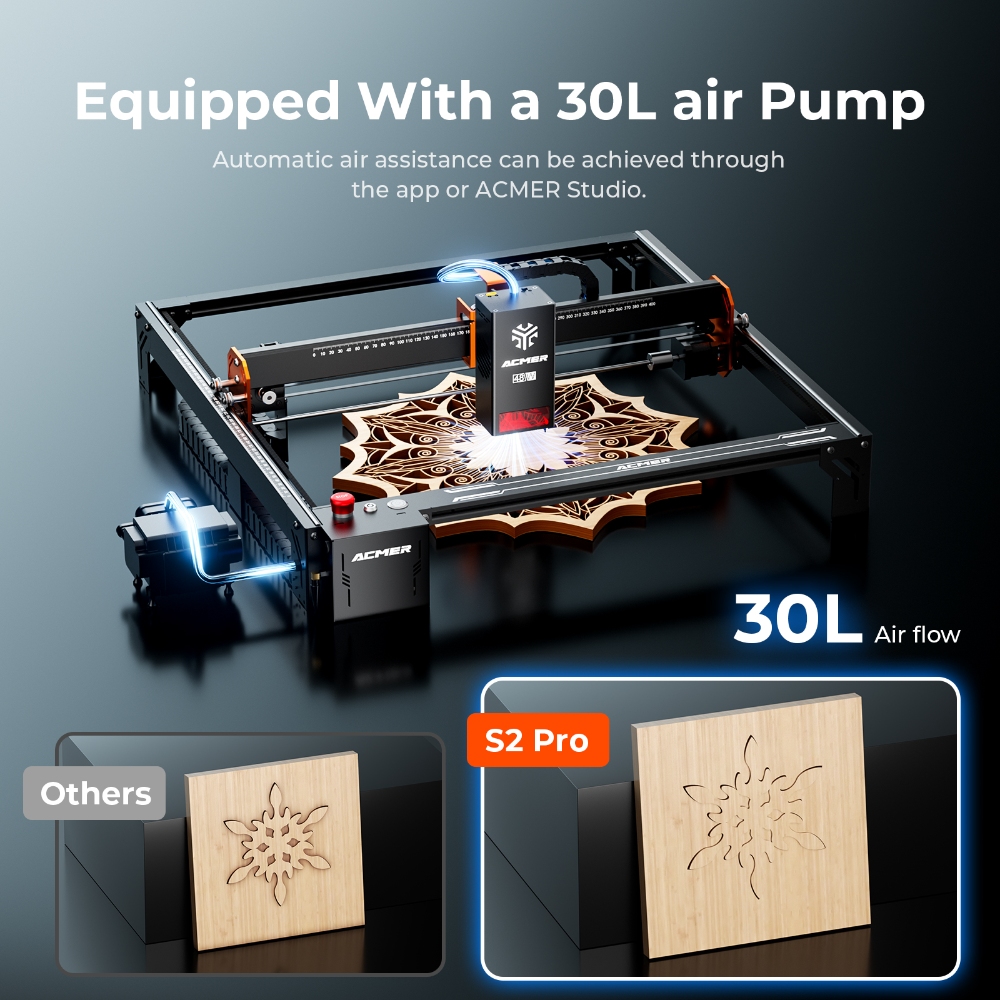 Máquina de Corte y Grabado Lás - Air Assist Pump Laser reseña y precio